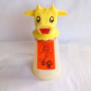 Vintage Whirley Industries Sippy Straw Cow  Cup 'N' Creamer